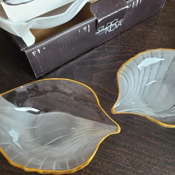 Studio Nova Set of 4 bowls with gold trim. ''Golden Leaf'' - Picture 6 of 6